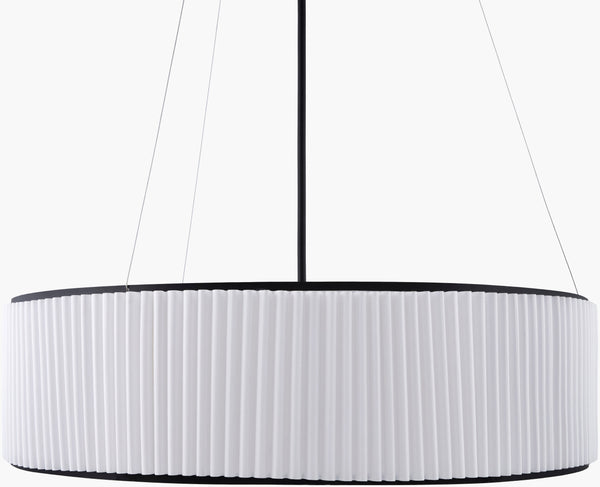 Surya Palato 25" Mid-century Modern Chandelier – Elegant Iron Lighting Fixture For Stylish Home Decor Fixture, Black,Cord, Translucent Iron Pao-008