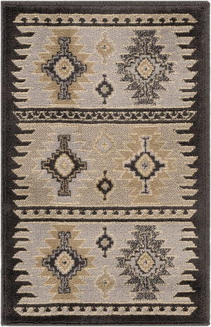 Livabliss Paramount Southwestern Geometric Runner Rug Polypropylene Warm Earth Tones Hallway Gray, Charcoal 1'10" x 2'11" PAR1046-23