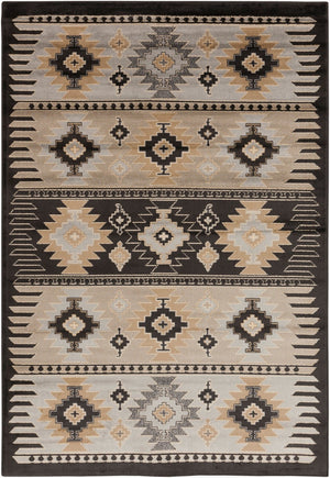 Livabliss Paramount Southwestern Geometric Runner Rug Polypropylene Warm Earth Tones Hallway Gray, Charcoal 8'10" x 12'10" PAR1046-810129