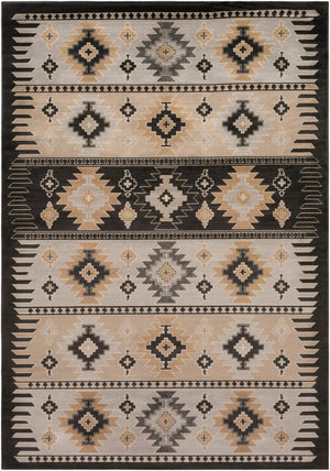 Livabliss Paramount Southwestern Geometric Runner Rug Polypropylene Warm Earth Tones Hallway Gray, Charcoal 7'10" x 11'2" PAR1046-79112