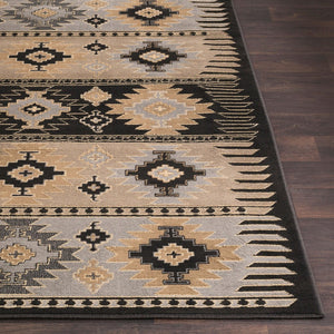 Livabliss Paramount Southwestern Geometric Runner Rug Polypropylene Warm Earth Tones Hallway Gray, Charcoal 8'10" x 12'10" PAR1046-810129