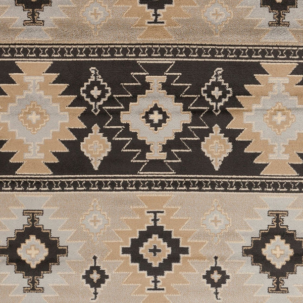 Livabliss Paramount Southwestern Geometric Runner Rug Polypropylene Warm Earth Tones Hallway Gray, Charcoal 8'10" x 12'10" PAR1046-810129