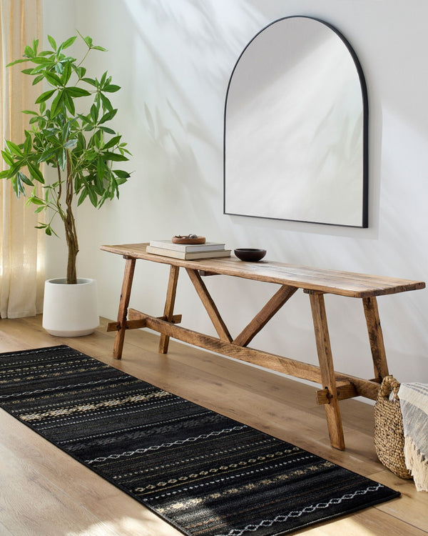 Livabliss Paramount Modern Rustic Polypropylene Runner Rug for Hallways and Entryways Black, Charcoal 2'2" x 7'7" PAR1047-2276