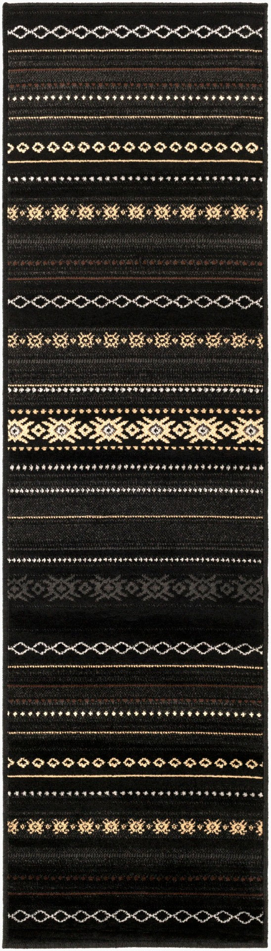 Livabliss Paramount Modern Rustic Polypropylene Runner Rug for Hallways and Entryways Black, Charcoal 2'2" x 7'7" PAR1047-2276