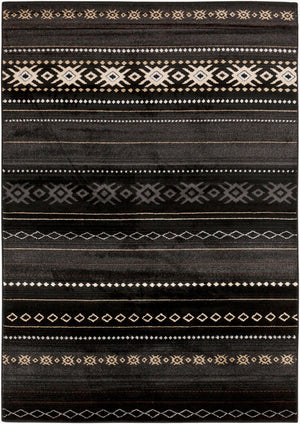 Livabliss Paramount Modern Rustic Polypropylene Runner Rug for Hallways and Entryways Black, Charcoal 8'10" x 12'10" PAR1047-810129