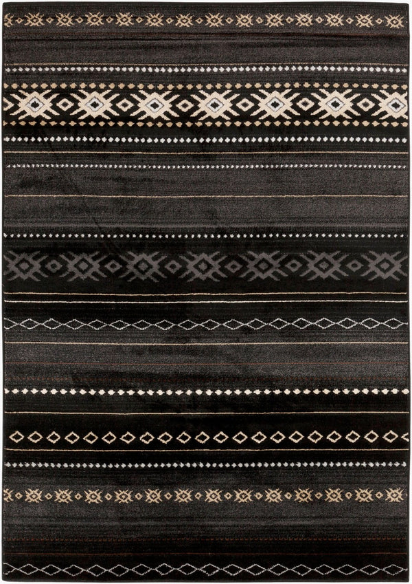 Livabliss Paramount Modern Rustic Polypropylene Runner Rug for Hallways and Entryways Black, Charcoal 8'10" x 12'10" PAR1047-810129