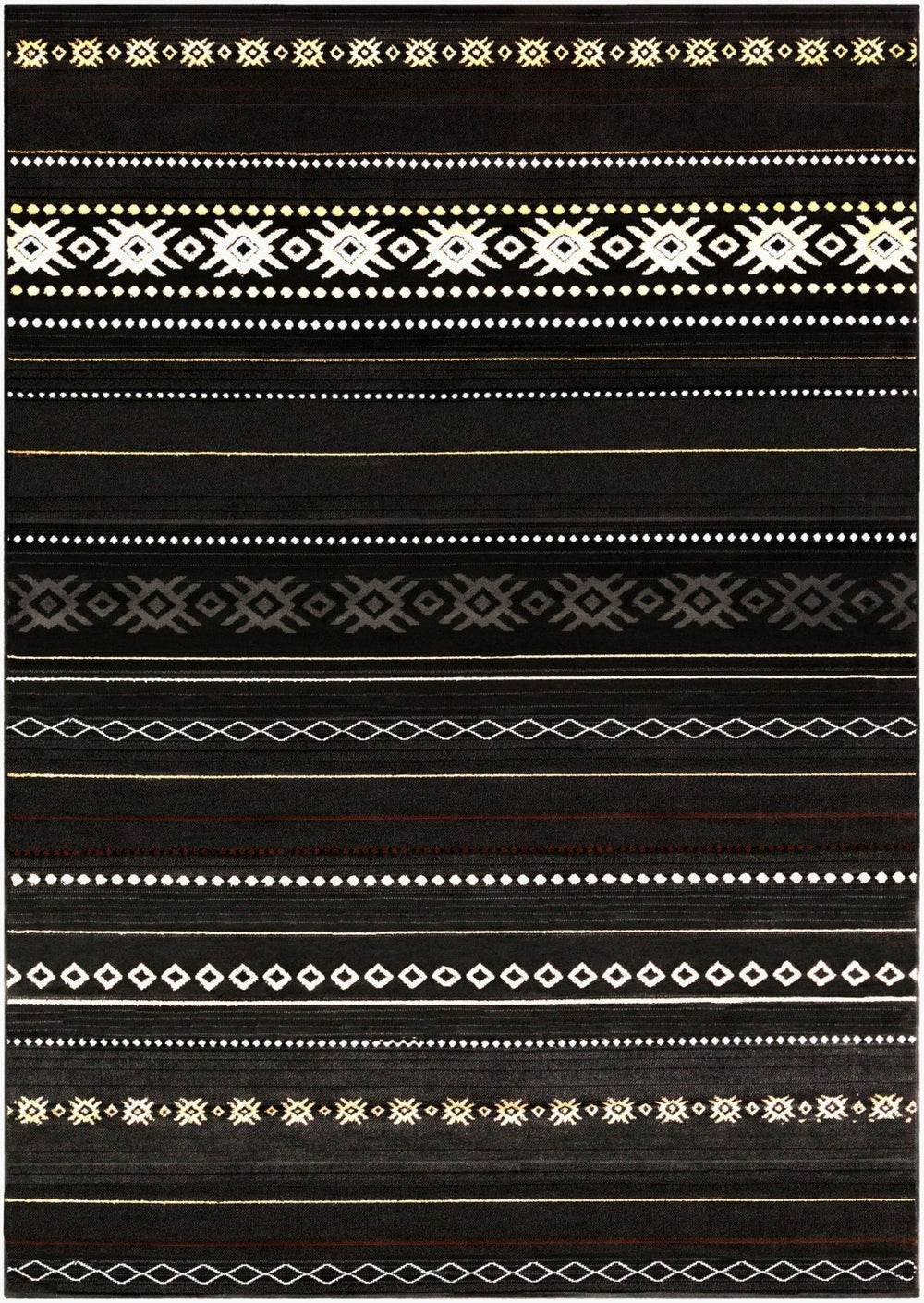 Livabliss Paramount Modern Rustic Polypropylene Runner Rug for Hallways and Entryways Black, Charcoal 7'10" x 11'2" PAR1047-79112