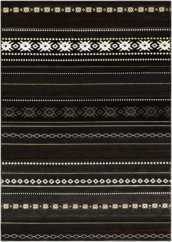 Livabliss Paramount Modern Rustic Polypropylene Runner Rug for Hallways and Entryways Black, Charcoal 7'10" x 11'2" PAR1047-79112
