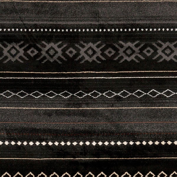 Livabliss Paramount Modern Rustic Polypropylene Runner Rug for Hallways and Entryways Black, Charcoal 8'10" x 12'10" PAR1047-810129