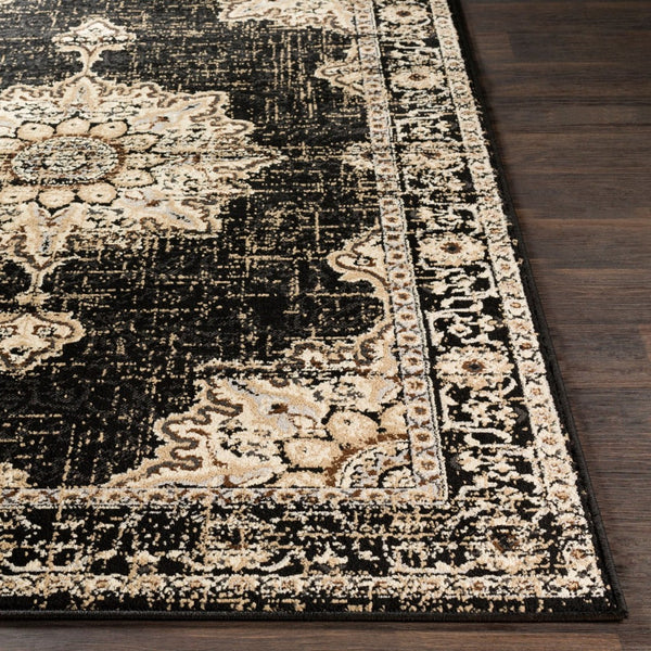 Livabliss Paramount Traditional Polypropylene Runner Rug for Hallways Entryways and High Traffic Floors Black, Charcoal 2'2" x 7'7" PAR1089-2276
