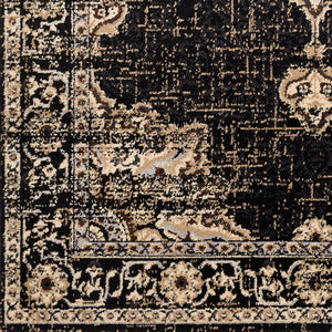 Livabliss Paramount Traditional Polypropylene Runner Rug for Hallways Entryways and High Traffic Floors Black, Charcoal 2'2" x 7'7" PAR1089-2276