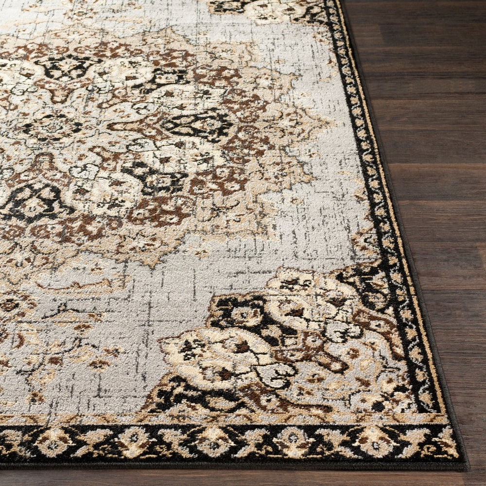Livabliss Paramount Traditional Polypropylene Runner Rug for Hallways Entryways and High Traffic Floors Gray, Black 1'10" x 2'11" PAR1092-23