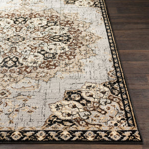 Livabliss Paramount Traditional Polypropylene Runner Rug for Hallways Entryways and High Traffic Floors Gray, Black 1'10" x 2'11" PAR1092-23