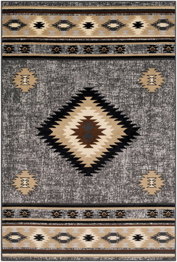 Livabliss Paramount Southwestern Geometric Runner Rug Polypropylene Pile Entryway Hallway Accent Charcoal, Gray 8'10" x 12'10" PAR1094-810129