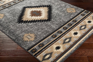 Livabliss Paramount Southwestern Geometric Runner Rug Polypropylene Pile Entryway Hallway Accent Charcoal, Gray 8'10" x 12'10" PAR1094-810129