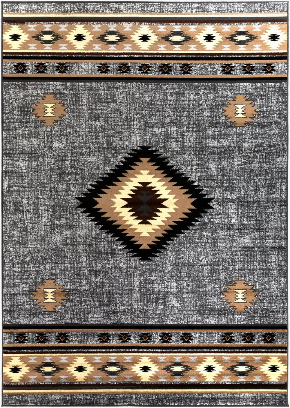 Livabliss Paramount Southwestern Geometric Runner Rug Polypropylene Pile Entryway Hallway Accent Charcoal, Gray 7'10" x 11'2" PAR1094-79112