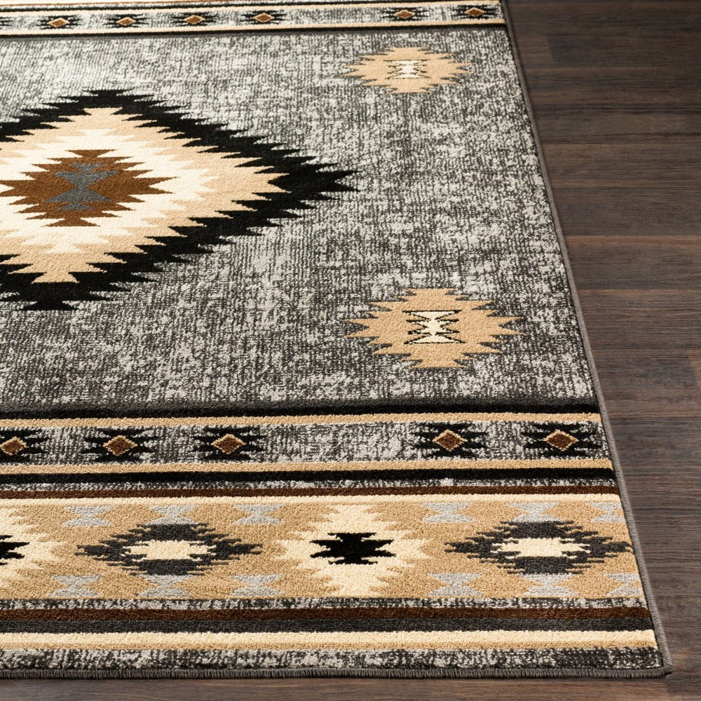 Livabliss Paramount Southwestern Geometric Runner Rug Polypropylene Pile Entryway Hallway Accent Charcoal, Gray 7'10" x 11'2" PAR1094-79112