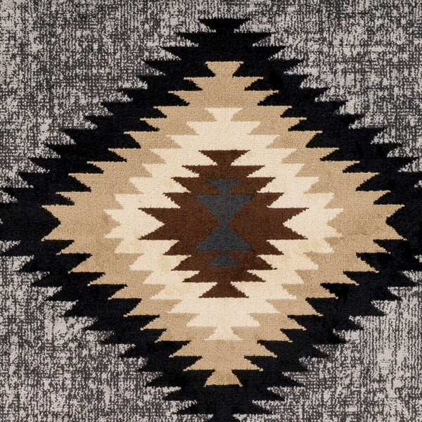 Livabliss Paramount Southwestern Geometric Runner Rug Polypropylene Pile Entryway Hallway Accent Charcoal, Gray 8'10" x 12'10" PAR1094-810129