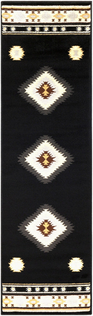 Livabliss Paramount Rustic Farmhouse Polypropylene Runner Rug for Hallways and Entryways Black, Charcoal 2'2" x 7'7" PAR1095-2276