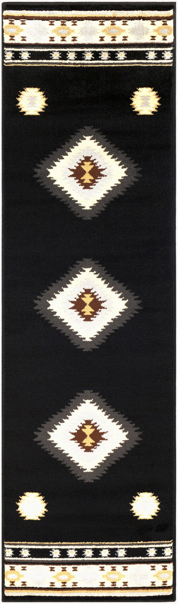 Livabliss Paramount Rustic Farmhouse Polypropylene Runner Rug for Hallways and Entryways Black, Charcoal 2'2" x 7'7" PAR1095-2276