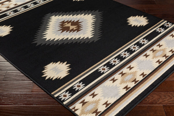 Livabliss Paramount Rustic Farmhouse Polypropylene Runner Rug for Hallways and Entryways Black, Charcoal 2'2" x 7'7" PAR1095-2276