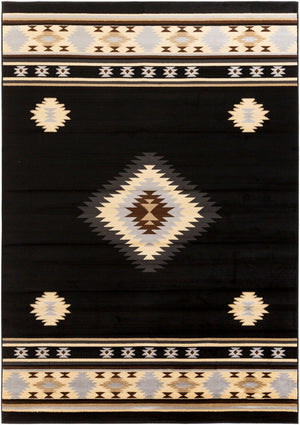 Livabliss Paramount Rustic Farmhouse Polypropylene Runner Rug for Hallways and Entryways Black, Charcoal 7'10" x 11'2" PAR1095-79112