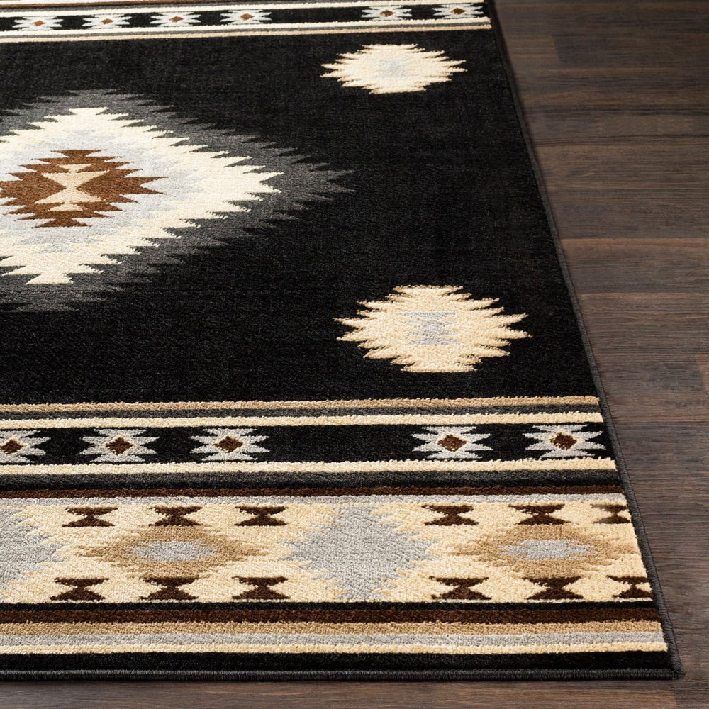 Livabliss Paramount Rustic Farmhouse Polypropylene Runner Rug for Hallways and Entryways Black, Charcoal 1'10" x 2'11" PAR1095-23
