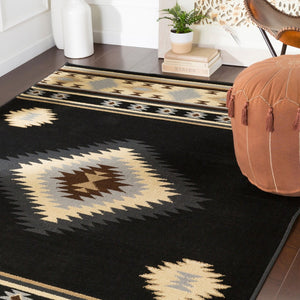 Livabliss Paramount Rustic Farmhouse Polypropylene Runner Rug for Hallways and Entryways Black, Charcoal 2'2" x 7'7" PAR1095-2276