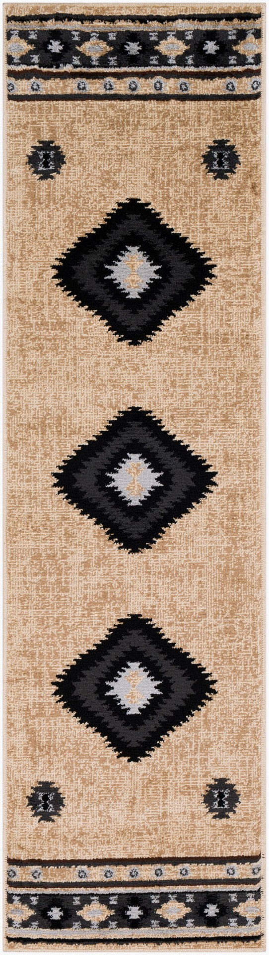 Livabliss Paramount Rustic Polypropylene Runner Rug for Hallways Entryways and High Traffic Areas Black, Charcoal 2'2" x 7'7" PAR1096-2276