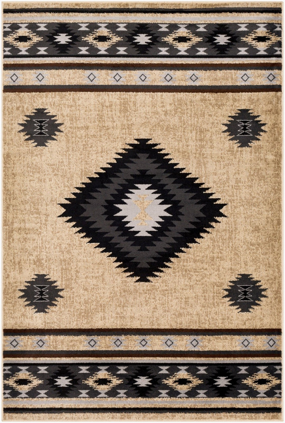 Livabliss Paramount Rustic Polypropylene Runner Rug for Hallways Entryways and High Traffic Areas Black, Charcoal 8'10" x 12'10" PAR1096-810129