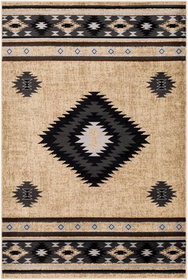 Livabliss Paramount Rustic Polypropylene Runner Rug for Hallways Entryways and High Traffic Areas Black, Charcoal 8'10" x 12'10" PAR1096-810129