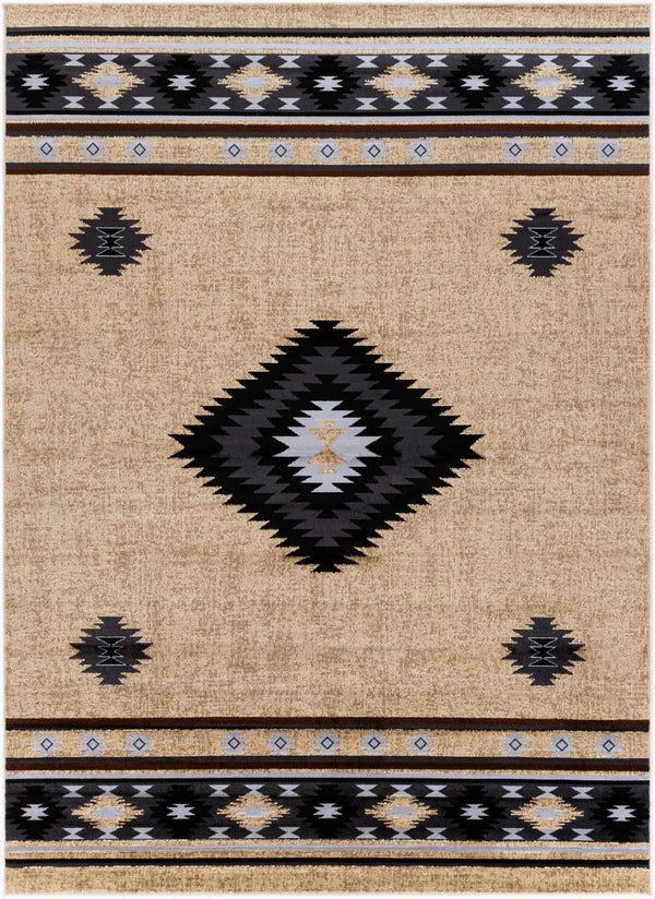 Livabliss Paramount Rustic Polypropylene Runner Rug for Hallways Entryways and High Traffic Areas Black, Charcoal 7'10" x 11'2" PAR1096-79112