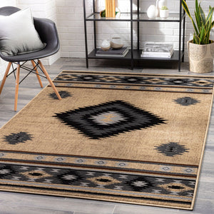 Livabliss Paramount Rustic Polypropylene Runner Rug for Hallways Entryways and High Traffic Areas Black, Charcoal 8'10" x 12'10" PAR1096-810129