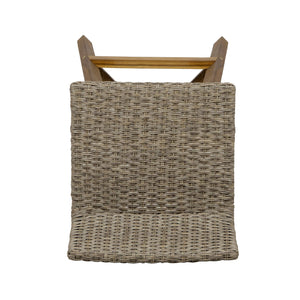 English Elm Christopher Knight Home® - LA La Brea Acacia Wood & Wicker Barstool Set of 2 — Outdoor Faux Rattan Seats with Iron X-Stretcher Frame Brown 65431.00LBRN