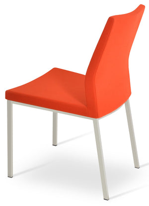 Soho Concept Pasha Metal Dining Chair With Fire-resistant Upholstery - Stylish Chrome Base, Light Grey Design Chrome,Orange  Soho-concept-dining-chair-04708