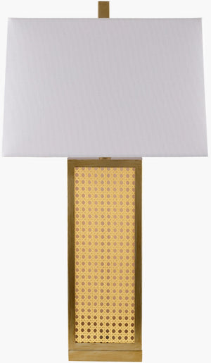 Livabliss Palta Woven Rattan Linen Table Lamp Organic Textural Accent for Bohemian Coastal Decor PAT-001