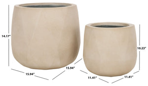 Safavieh Kane Planter Pot - Set of 2 Beige PAT1536B-SET2