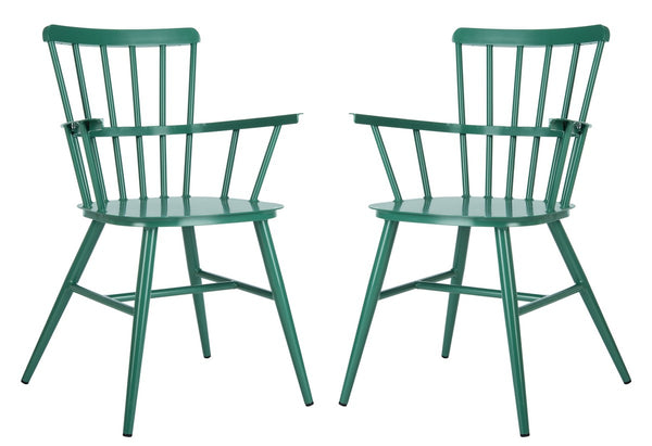 Safavieh Clifton Arm Chair - Set of 2 Matte Olive Green PAT3001E-SET2