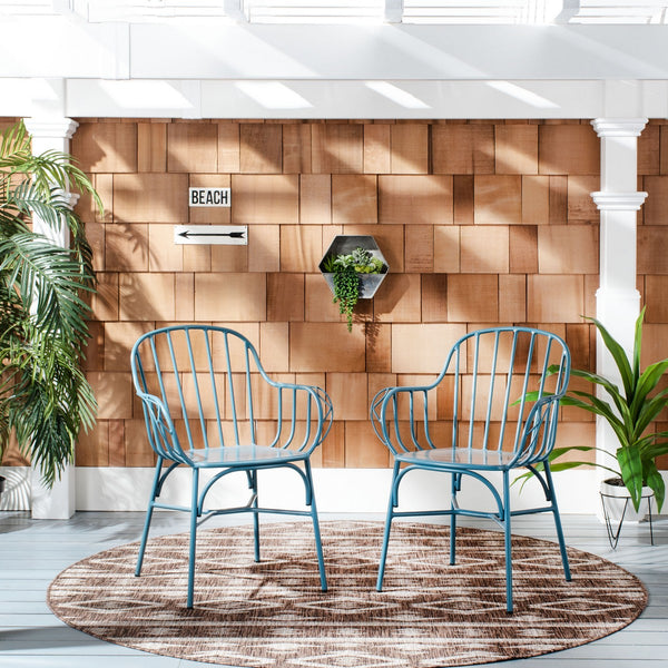 Safavieh Tucker Arm Chair - Set of 2 Matte Navy Blue PAT3003C-SET2