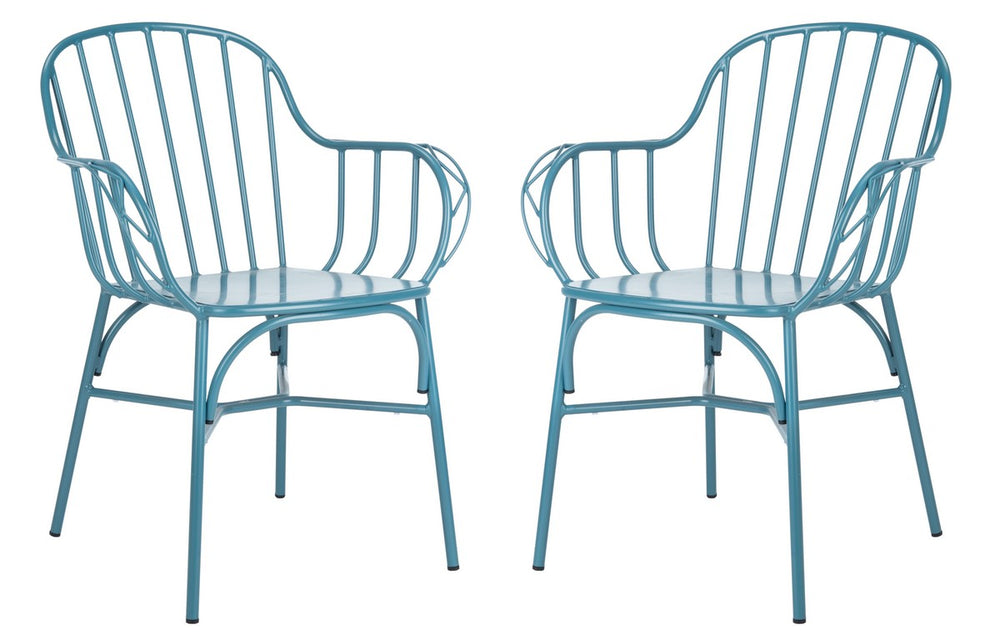 Safavieh Tucker Arm Chair - Set of 2 Matte Navy Blue PAT3003C-SET2