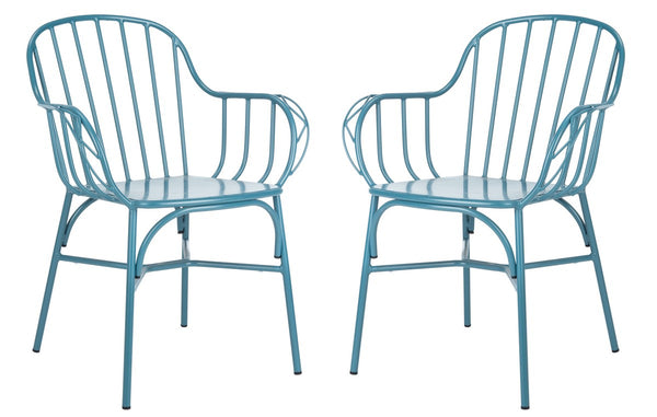 Safavieh Tucker Arm Chair - Set of 2 Matte Navy Blue PAT3003C-SET2