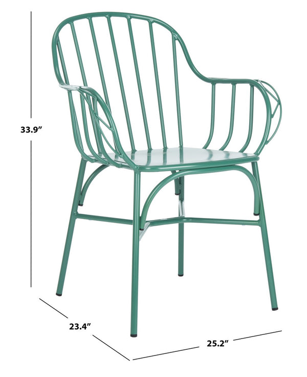 Safavieh Tucker Arm Chair - Set of 2 Matte Olive Green PAT3003E-SET2