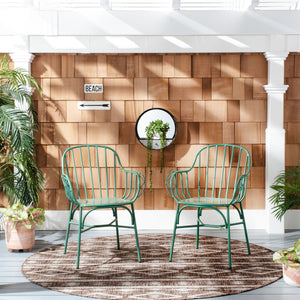 Safavieh Tucker Arm Chair - Set of 2 Matte Olive Green PAT3003E-SET2