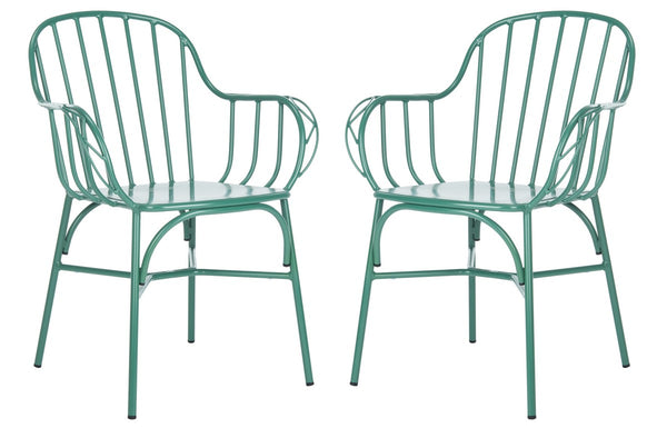 Safavieh Tucker Arm Chair - Set of 2 Matte Olive Green PAT3003E-SET2