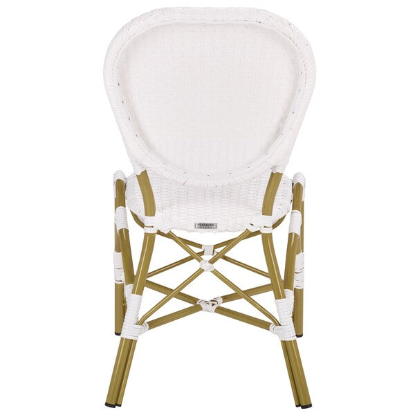 Lisbeth French Bistro Side Chair Set - Chic Navy and White Design for Cozy Indoor and Outdoor Spaces