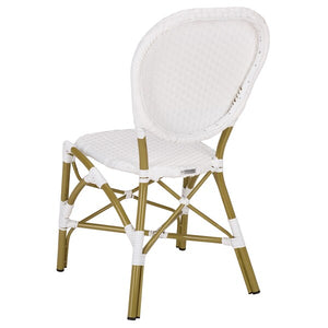 Lisbeth French Bistro Side Chair Set - Chic Navy and White Design for Cozy Indoor and Outdoor Spaces