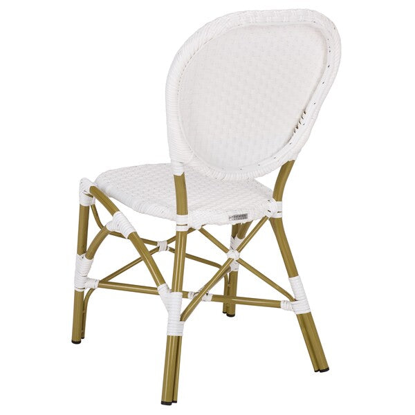 Lisbeth French Bistro Side Chair Set - Chic Navy and White Design for Cozy Indoor and Outdoor Spaces