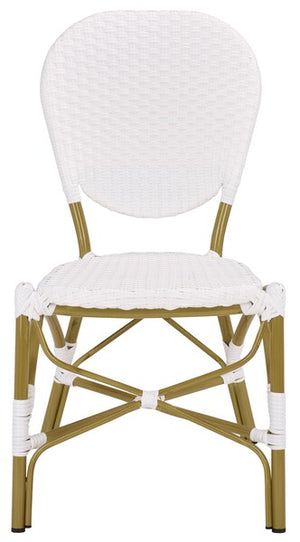 Lisbeth French Bistro Side Chair Set - Chic Navy and White Design for Cozy Indoor and Outdoor Spaces