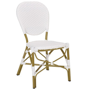 Lisbeth French Bistro Side Chair Set - Chic Navy and White Design for Cozy Indoor and Outdoor Spaces