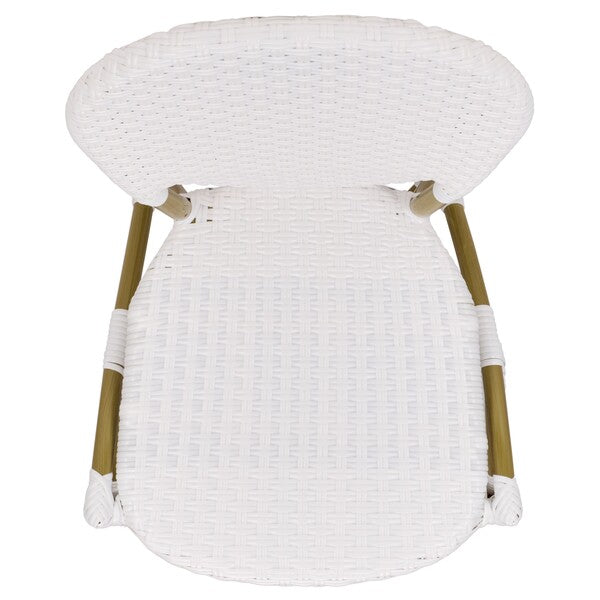 Lisbeth French Bistro Side Chair Set - Chic Navy and White Design for Cozy Indoor and Outdoor Spaces